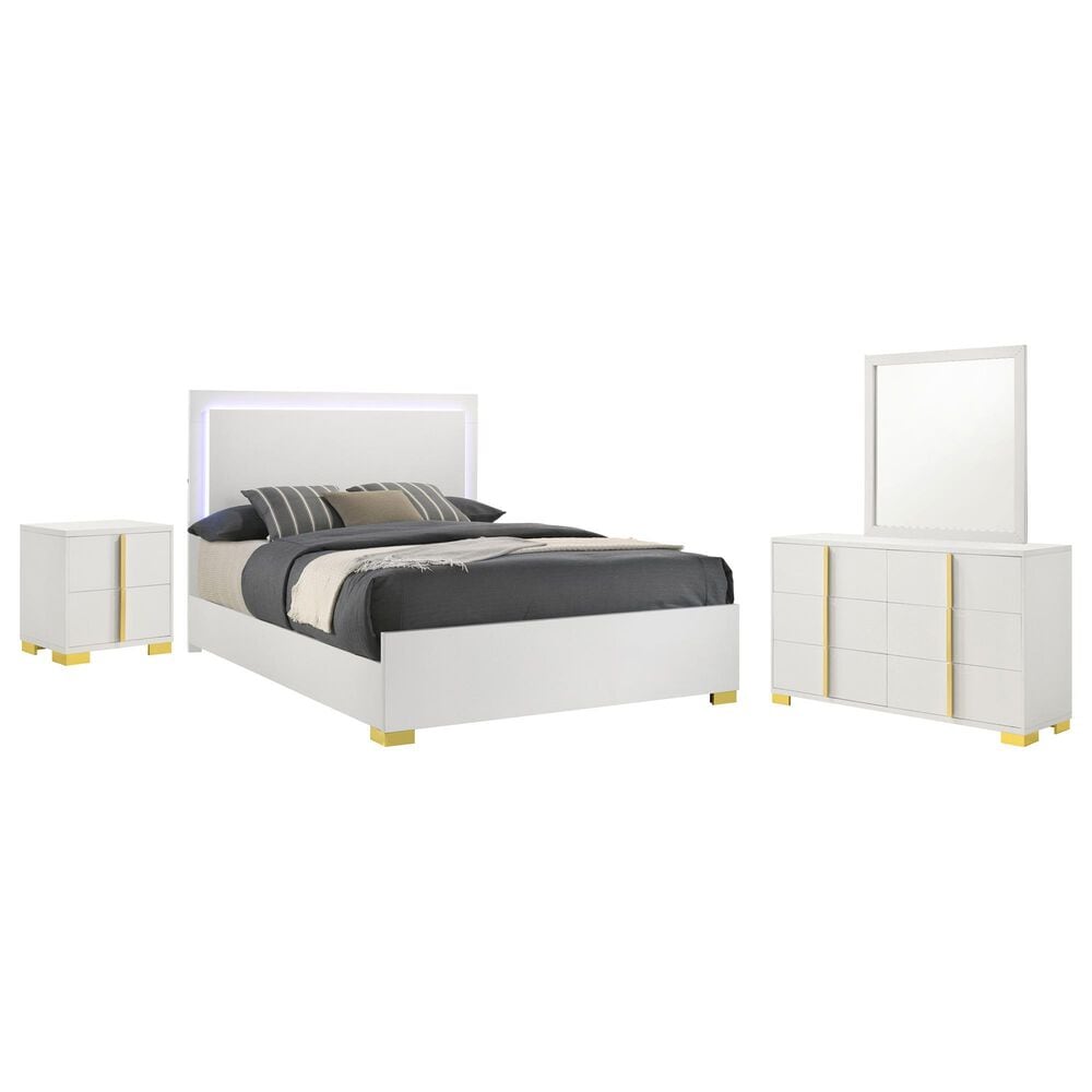 Pacific Landing Marceline 4-Piece Full Bed Set in White, , large