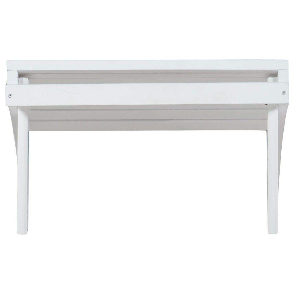 Linon Home Decor Adirondack Patio Ottoman in White, , large