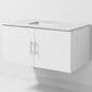 Lexora Home Geneva 36" Single Bathroom Vanity in Glossy White with 2 cm White Carrara Marble Top and Rectangular Sink, , large