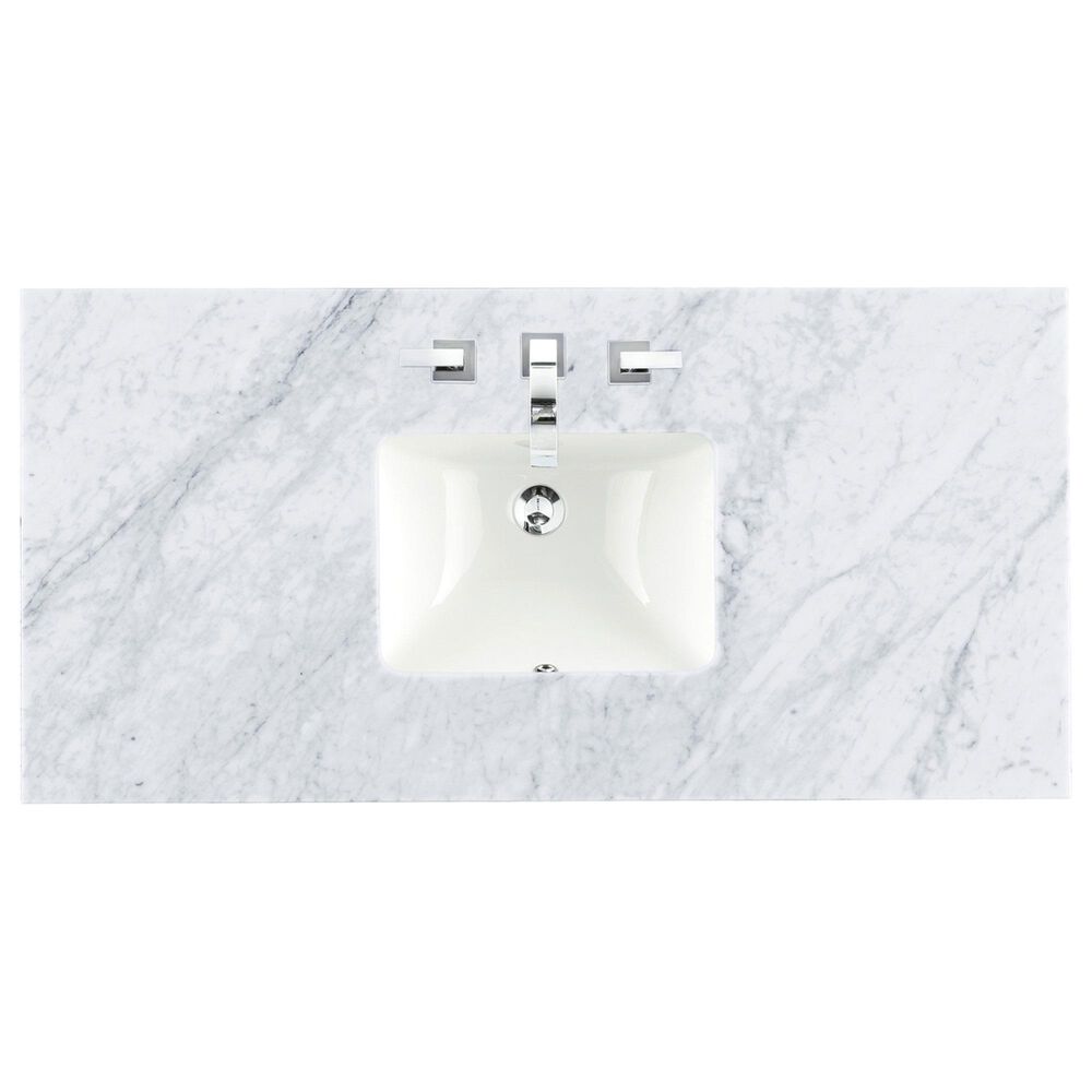 James Martin Vanities Lorelai 48&quot; Single Vanity in Whitewashed Oak with 3 cm Arctic Fall Solid Surface Top, , large