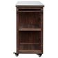Hearth and Haven Outdoor Kitchen Island Cart with Stainless Steel Top, Towel and Spice Racks in Dark Brown, , large
