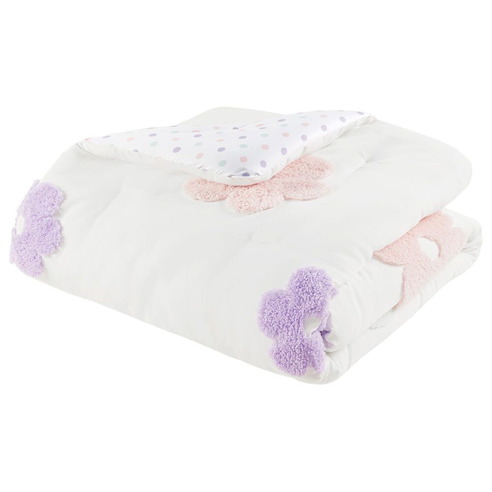 Hampton Park Gracie 3-Piece Twin Comforter Set in White and Purple, , large