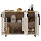 HOMLUX 51" Kitchen Island with Drop Leaf in White Ash, , large