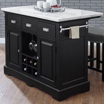 Steve Silver Aspen Kitchen Island in Ebony and White, , large