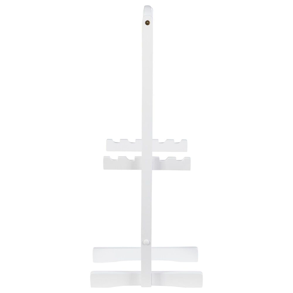 Linon Home Decor Lisbon Folding TV Tray Table Set with Stand in White (Set of 4), , large