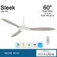 Minka-Aire Sleek 60" Smart Ceiling Fan with LED Light in Flat White, , large