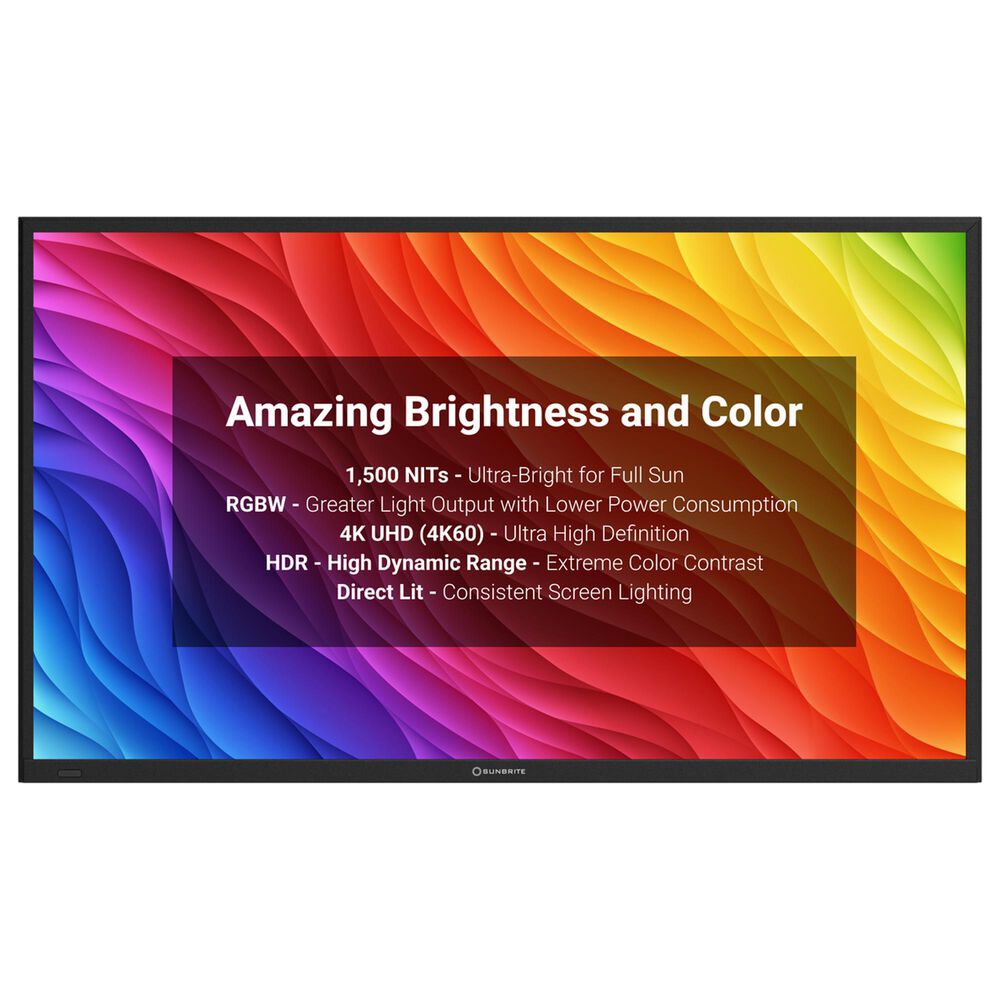 Sunbrite 65" Solis Series Outdoor Full Sun 4K UHD HDR - Smart TV in Black with Gray 65" Universal TV Dust Cover, , large