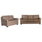 American Leather Sutton Stationary Sofa and Loveseat Set in Titan Champagne, , large