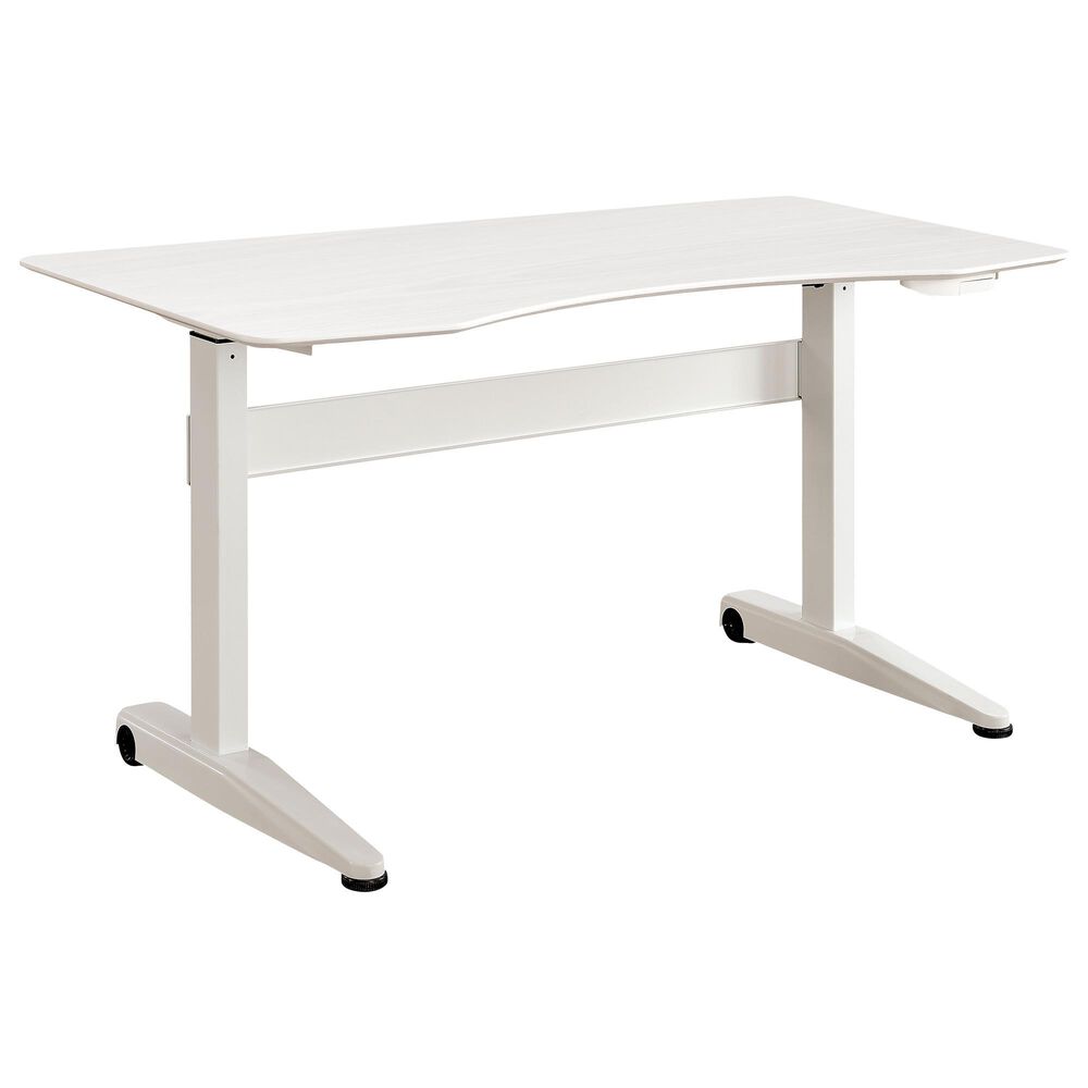 Furniture of America Pope Large Lift Computer Table in White, , large