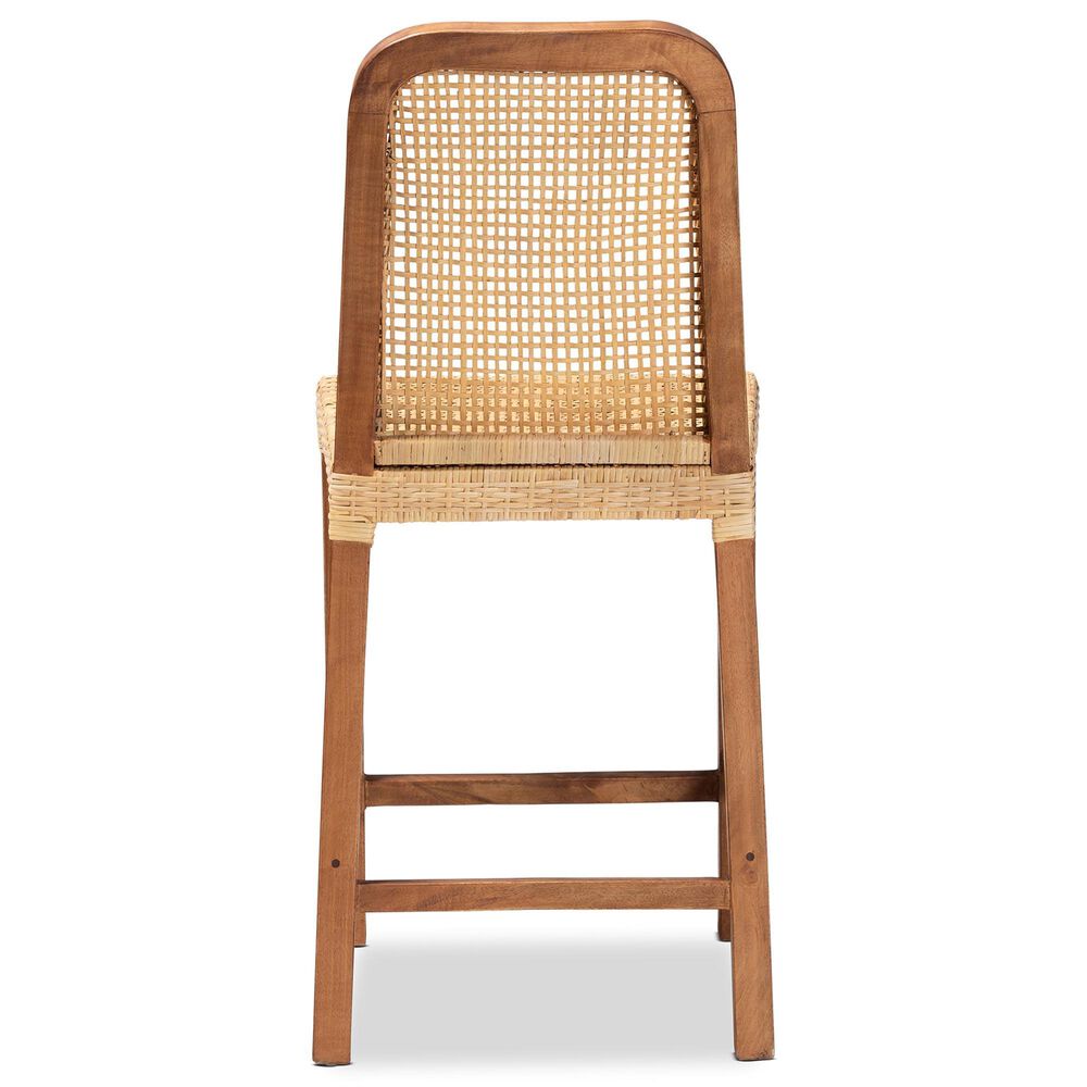 Baxton Studio Caspia Counter Stool in Walnut Brown, , large