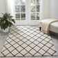 Nourison Brisbane BRI08 8"2" x 10" Ivory and Blue Area Rug, , large