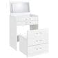Pacific Landing Danbury 3-Drawer Makeup Vanity Set in White High Gloss, , large