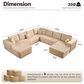 HOMLUX 5-Piece Mod U-Sectional with Chaise in Beige, , large