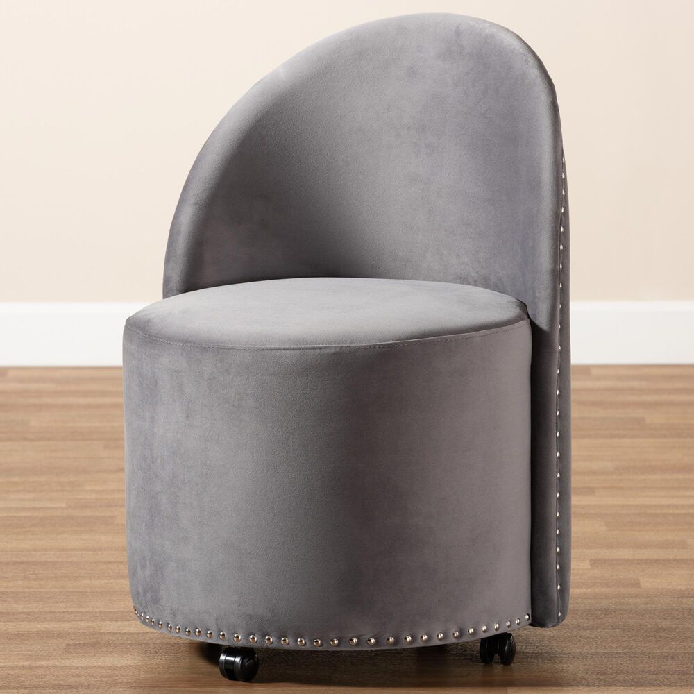 Baxton Studio Bethel Accent Chair in Grey, , large