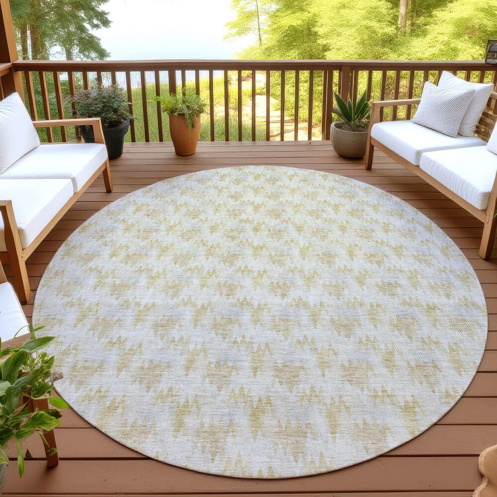 Dalyn Rug Company Soft Essentials Chevron Wheat 8' Round Area Rug, , large