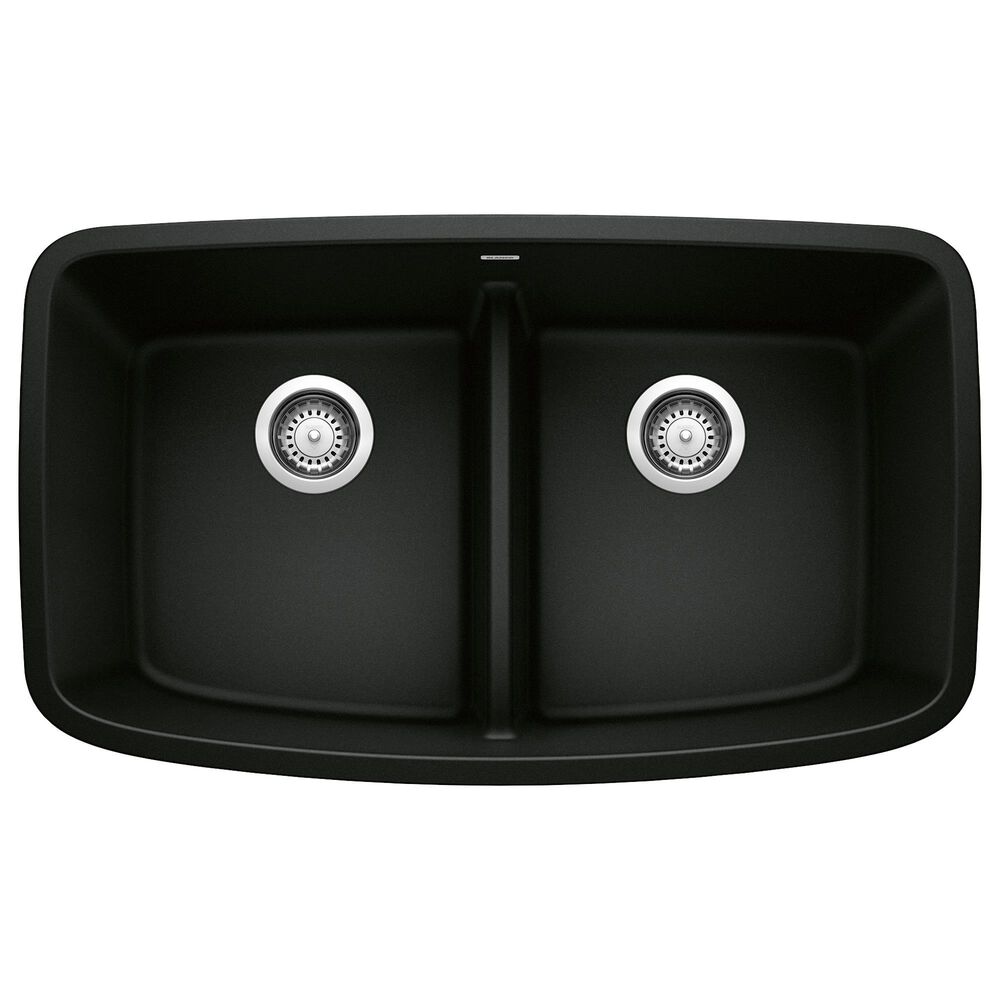 Blanco Valea Equal Double Sink with Low Divide in Coal Black, , large