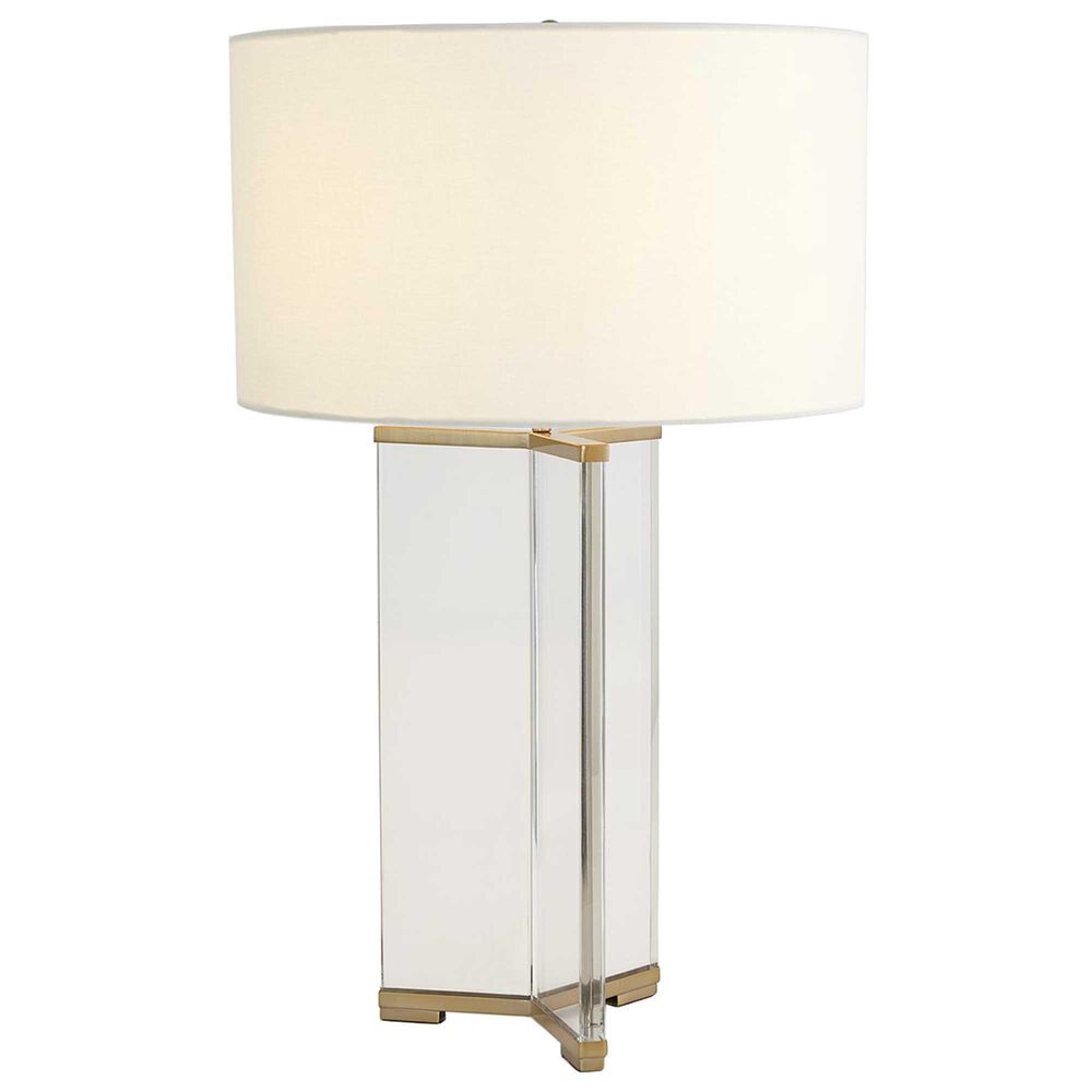 Global Views Y Table Lamp in Clear and Antique Brass, , large