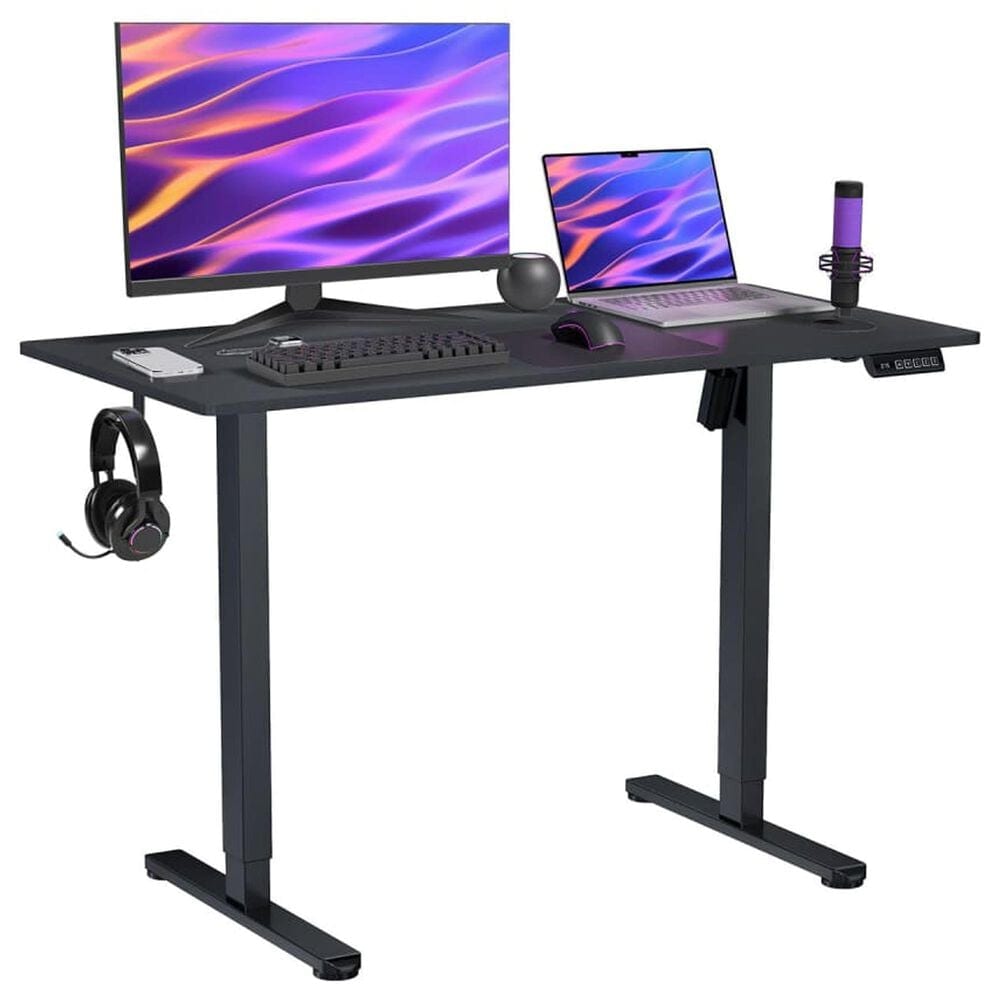 Rta Products Llc Zenith Electric Height Adjustable Sit-to-Stand Desk in Black, , large