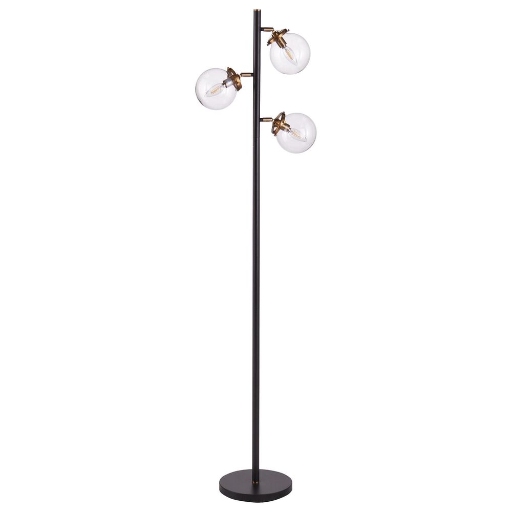 Southern Enterprises Boltonly 3-Light Floor Lamp in Black and Gold, , large