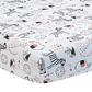 Lambs and Ivy Patchwork Jungle 4-Piece Crib Bedding Set in Heather Gray, Creamy and White, , large