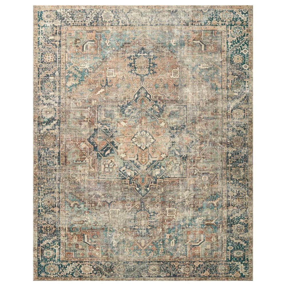 Loloi II Margot 3"6" x 5"6" Terracotta and Lagoon Area Rug, , large
