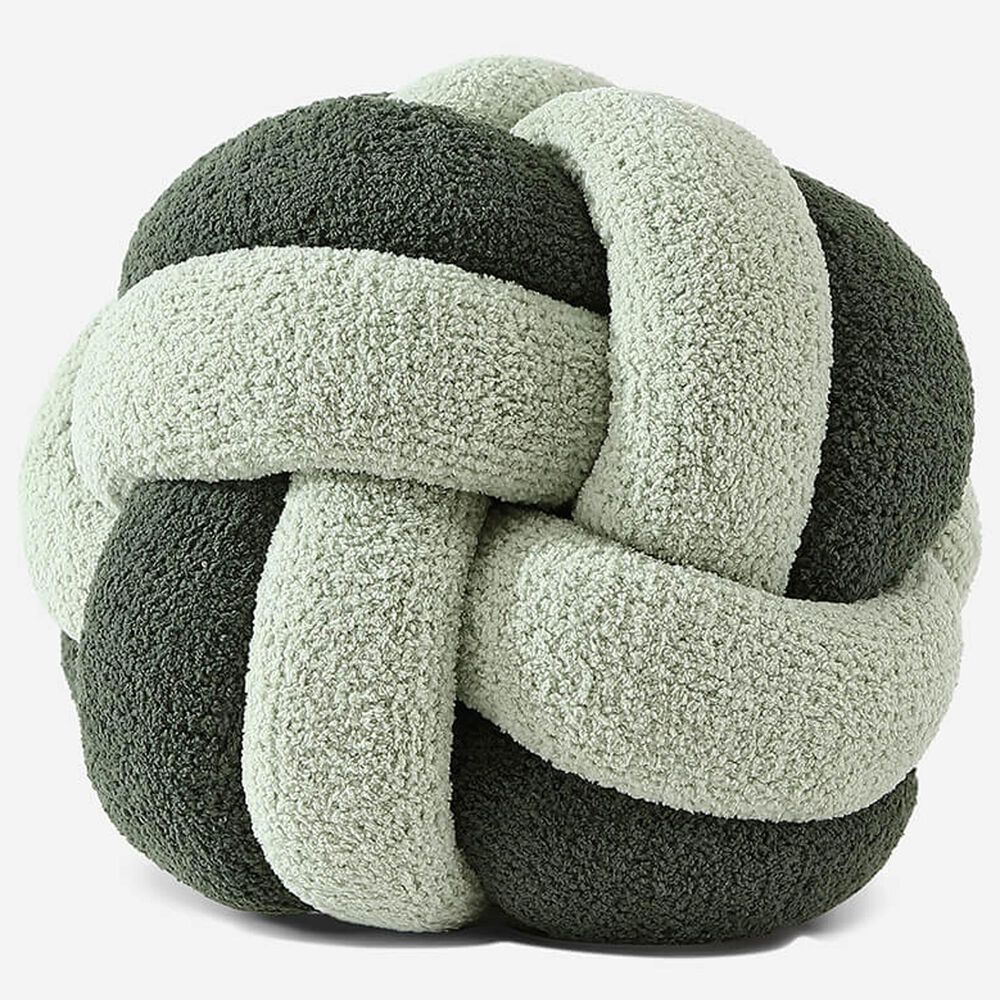 Sunday Citizen 12" Round Knot Throw Pillow in Sage and Moss, , large