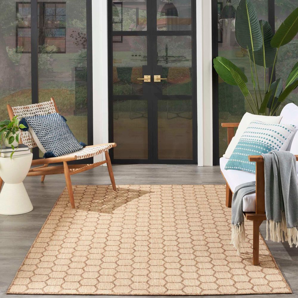 Nourison Twist Reversible 5&#39; x 7&#39; Natural Indoor/Outdoor Area Rug, , large
