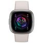 Fitbit Sense 2 Advanced Health Smartwatch Platinum Aluminum Case with Lunar White Band, , large