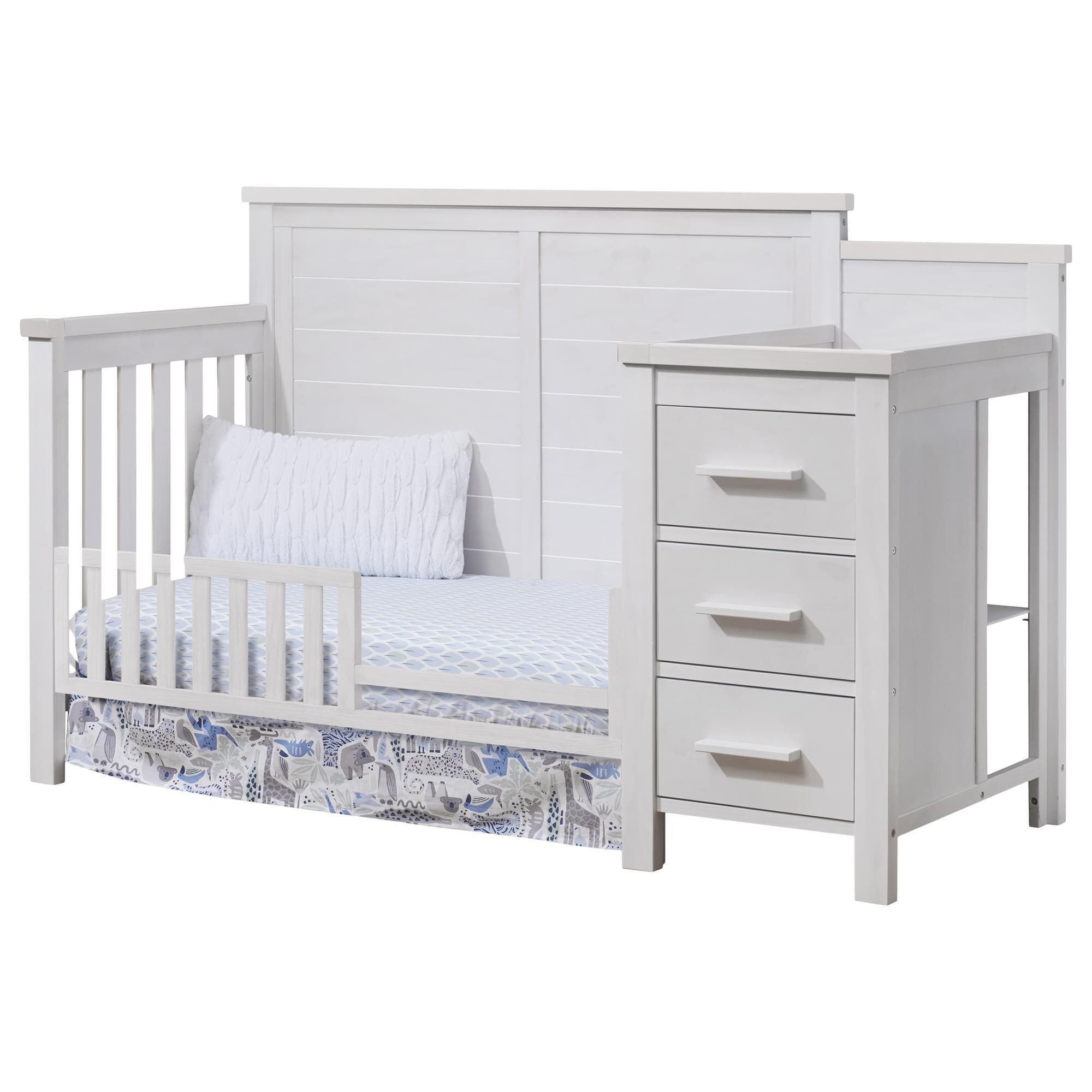 Sorelle Farmhouse 2 Piece Crib with Changer in Weathered White NFM
