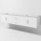 Lexora Home Geneva 80" Double Bathroom Vanity in Glossy White with 2 cm White Carrara Marble Top and Rectangular Sinks, , large