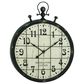 Maple and Jade 39" Wall Clock in Distressed Black and Taupe, , large