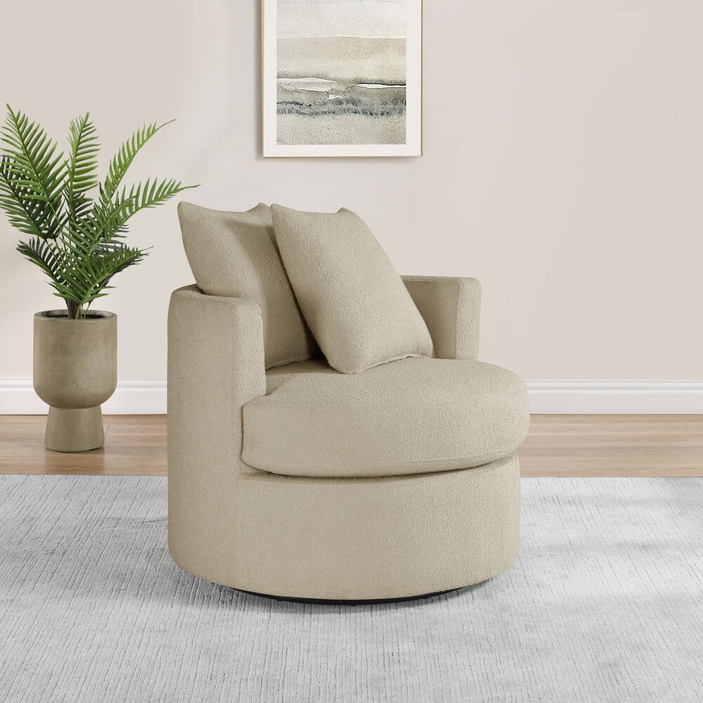 Coaster Debbie Swivel Accent Chair in Camel, , large
