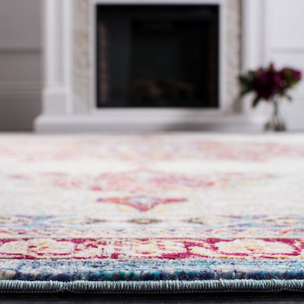 Safavieh Aria Oriental 2&#39; x 8&#39; Ivory and Navy Runner, , large