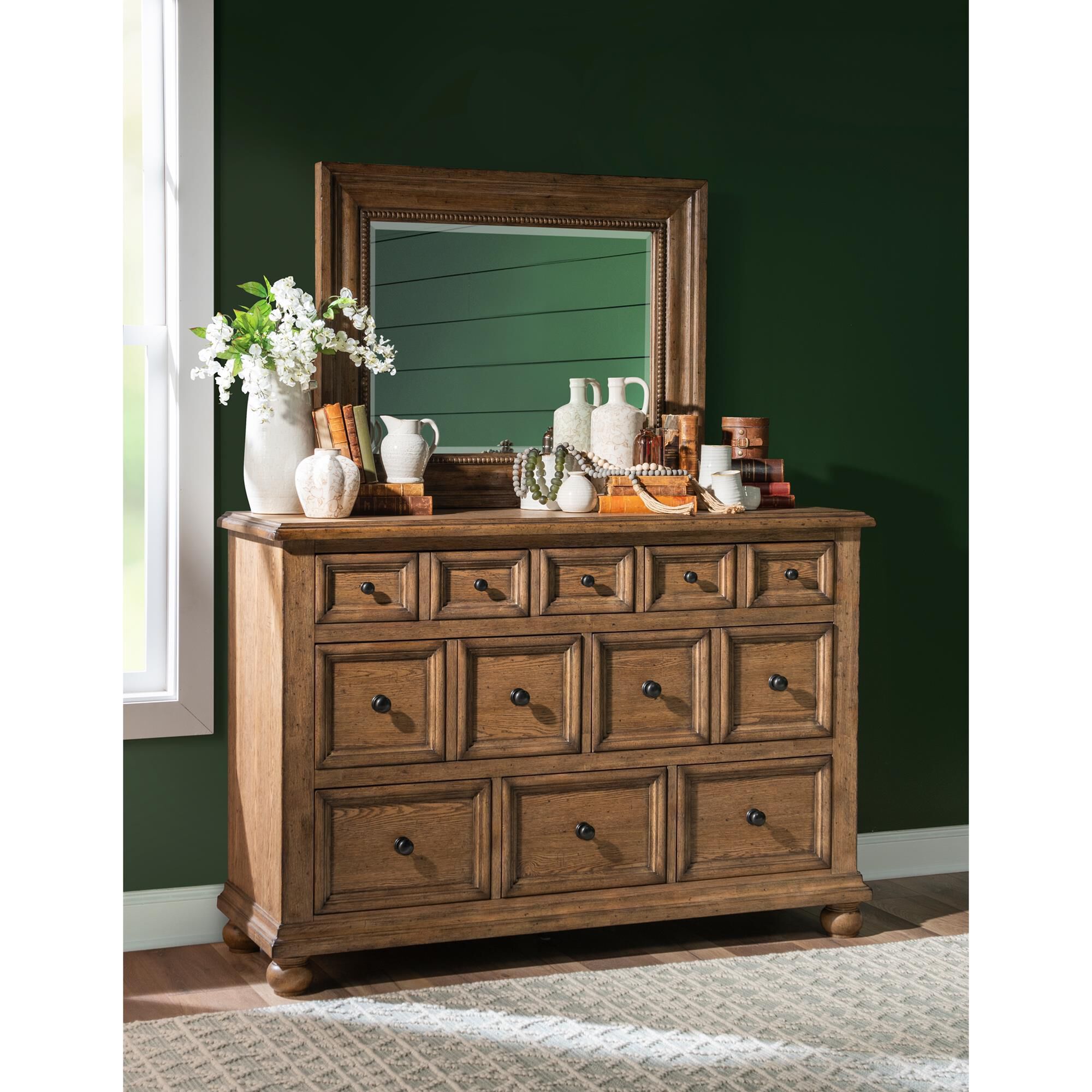 Legacy Classic Vintage Market 8-Drawer Dresser and Mirror in