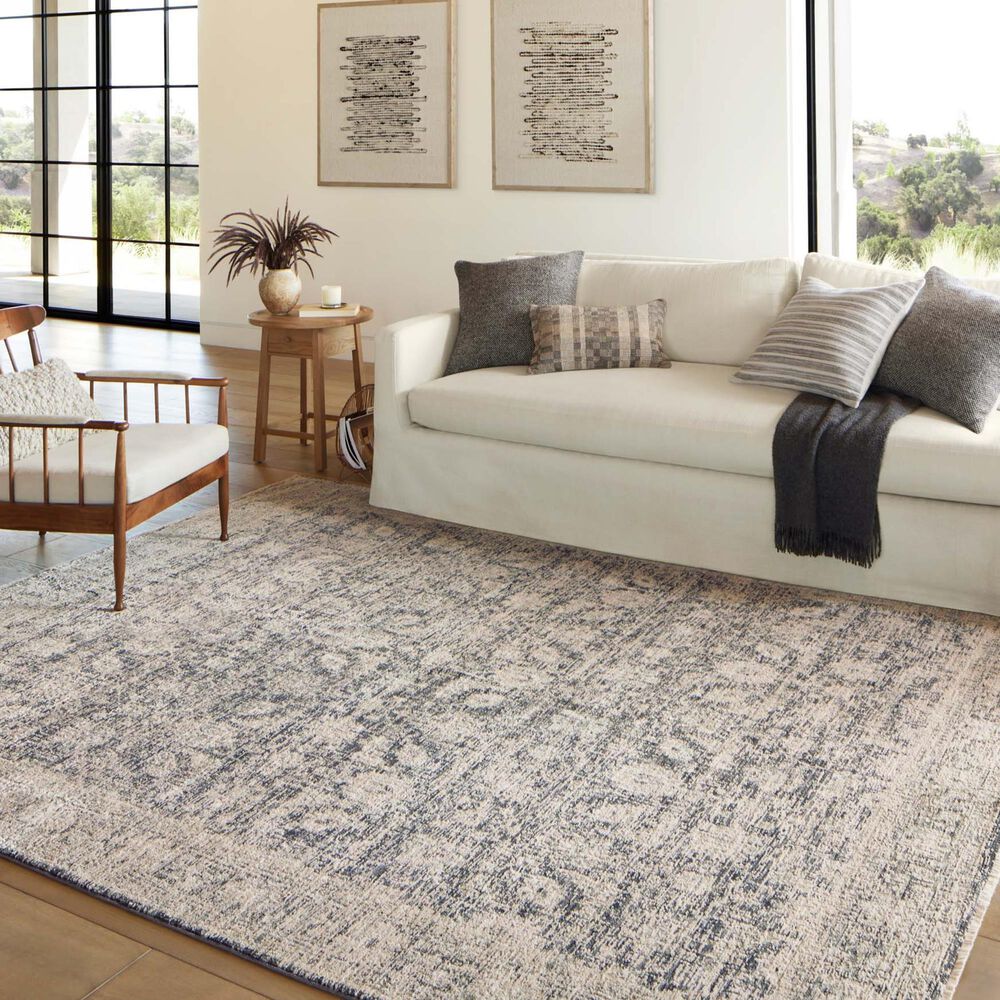 Amber Lewis x Loloi Alie 5&#39;3&quot; x 7&#39;9&quot; Charcoal and Beige Area Rug, , large