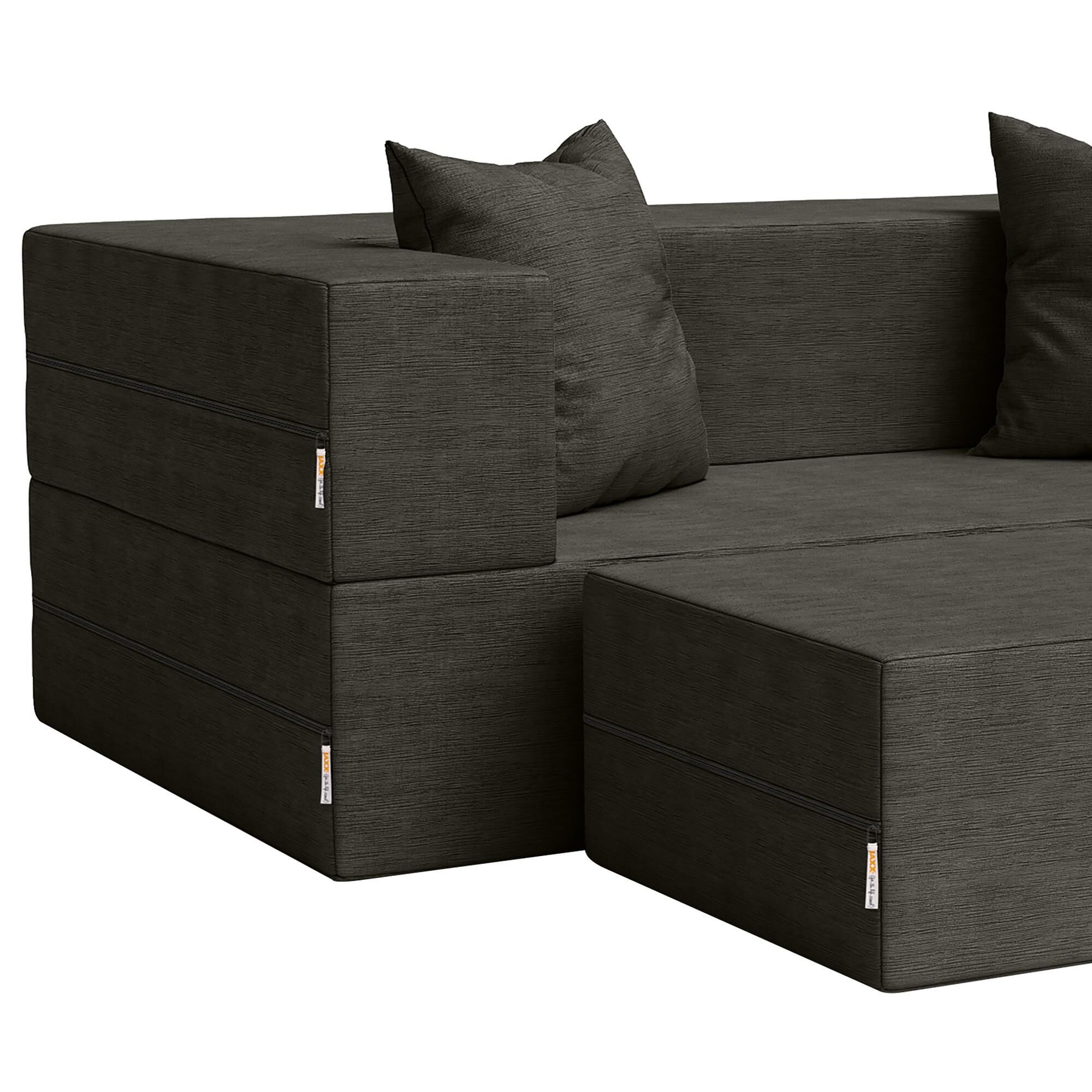 Jaxx Zipline 3-Piece Stationary Convertible Sleeper Loveseat in