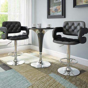 CorLiving Adjustable Barstool in Black (Set of 2), , large