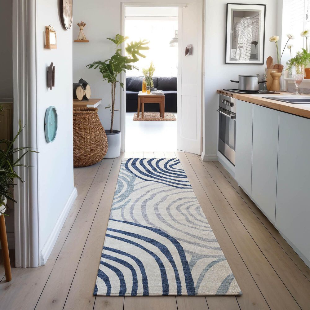 Dalyn Rug Company Neo NO10 2&#39;3&quot; x 7&#39;6&quot; Blue Runner, , large