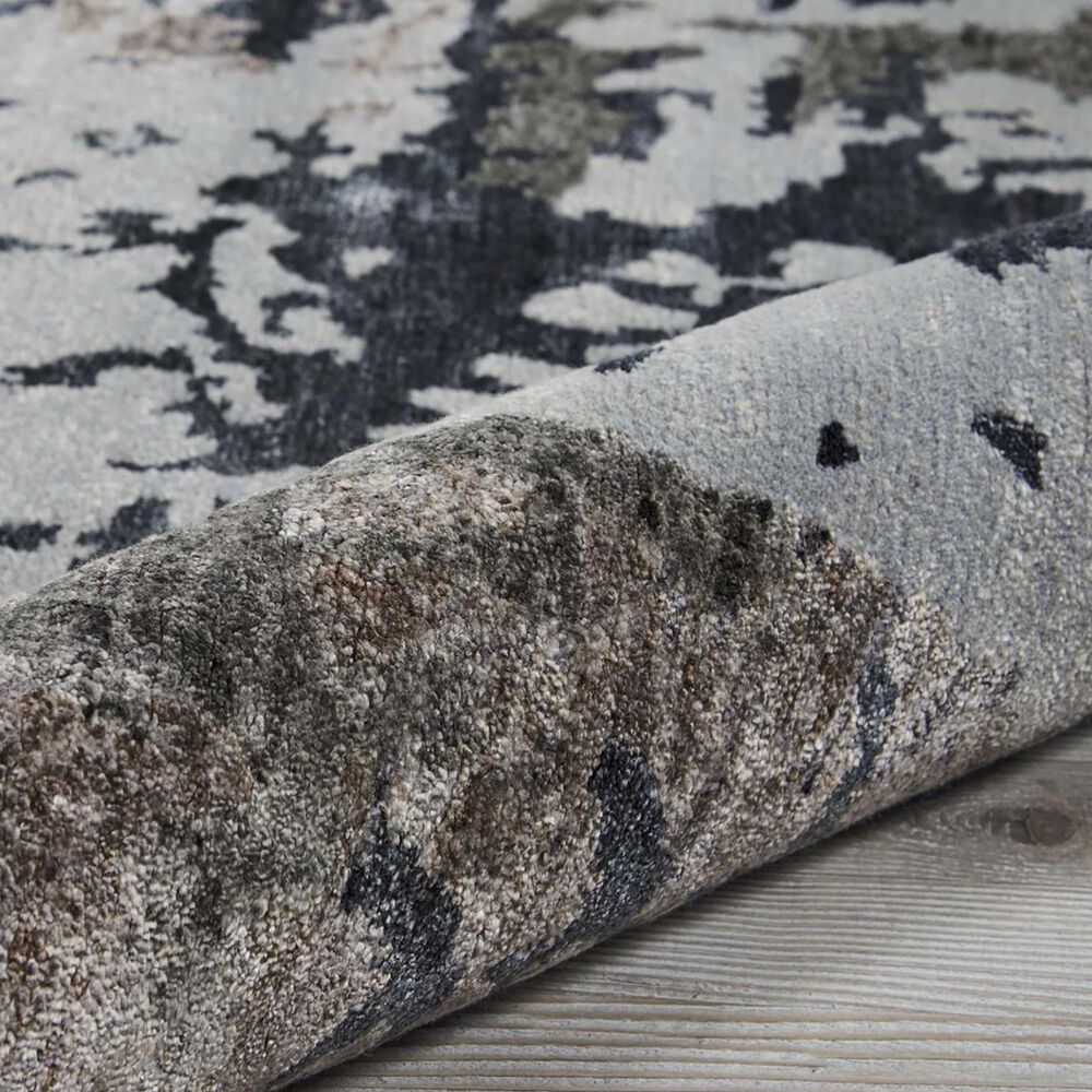 Nourison Silk Shadows 2&#39; x 3&#39; Silver Grey Area Rug, , large