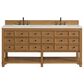 James Martin Malibu 72" Double Bathroom Vanity in Amber Birch with 3 cm Lime Delight Quartz Top and Rectangular Sinks, , large