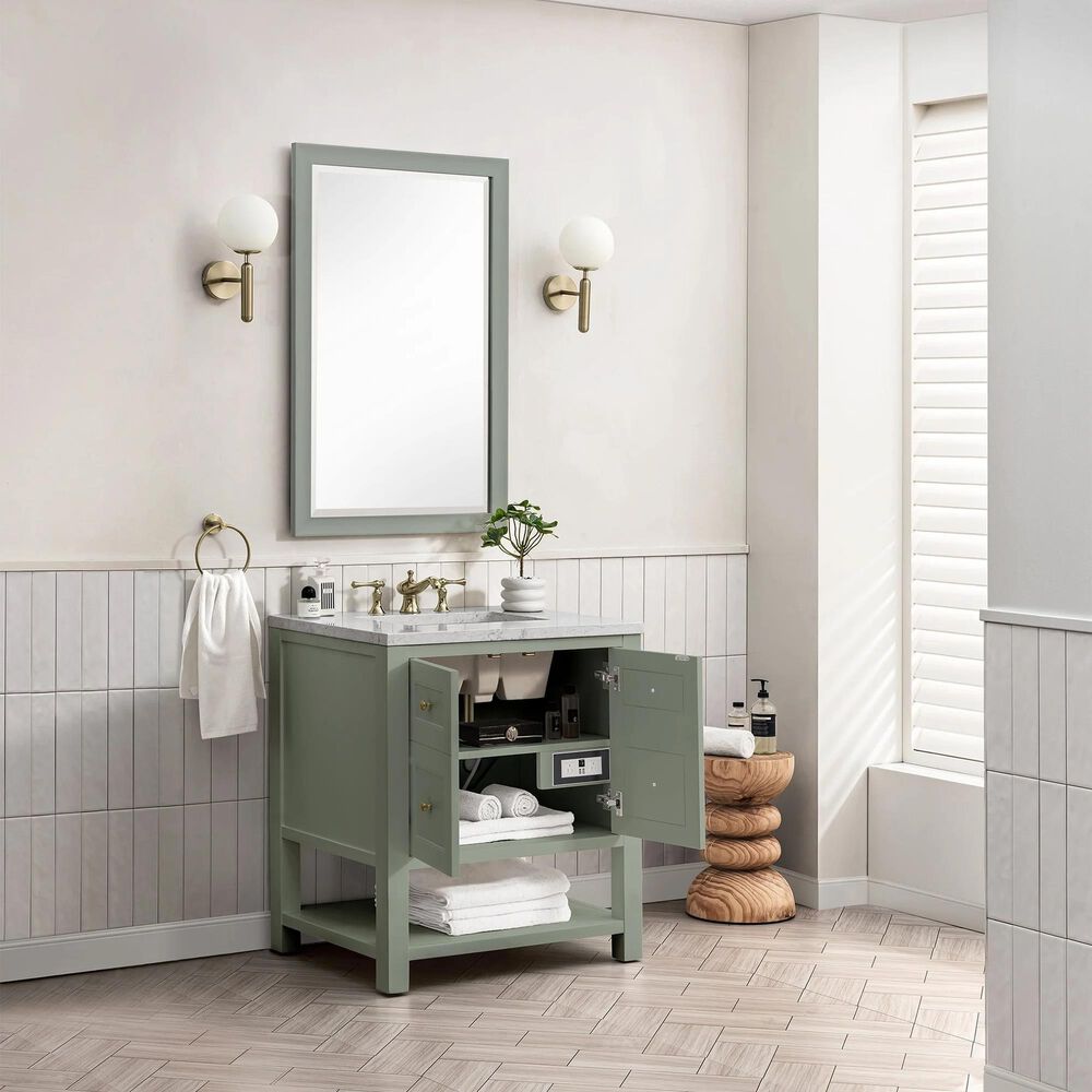 James Martin Vanities Breckenridge 30&quot; Single Vanity, Whitewashed Oak w/3 CM Arctic Fall Solid Surface Top, , large