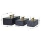 Maple and Jade 3-Piece Decorative Box Set with Handle in Polished Black and Gold, , large