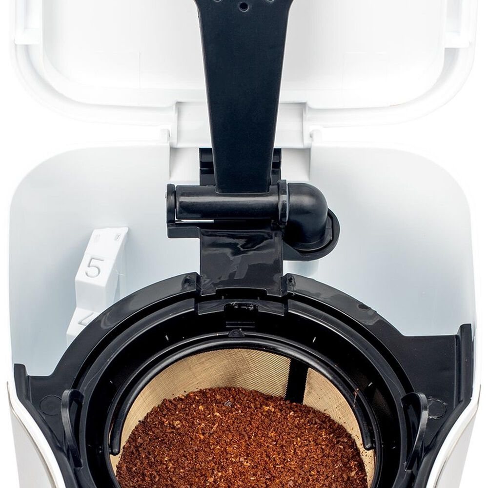 Jura 5-Cup 25 Oz Mini Drip Coffee Maker in White and Stainless Steel, , large