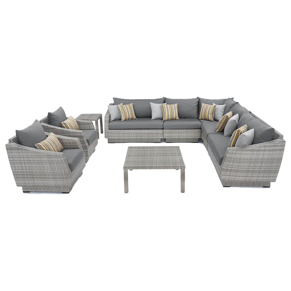 RST Brands Cannes 9-Piece Sunbrella Patio Sectional Set in Charcoal Grey, , large