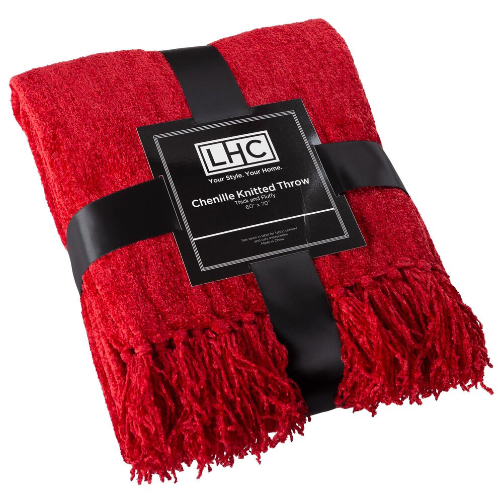 Timberlake LHC 60&quot; x 70&quot; Ultra Soft Chenille Throw in Vineyard Red, , large