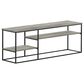 HOMLUX 60" TV Stand with 2 Open Storage Shelves in French Oak Grey, , large