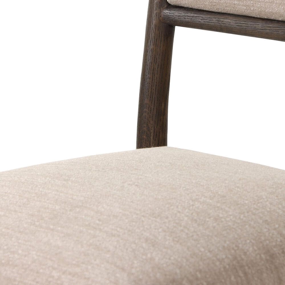 Four Hands Akiro Dining Side Chair with Laken Stone Fabric in Warm Oak, , large