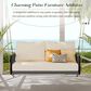 HOMLUX Patio Woven Rope Swing Sofa with Black Steel in Beige, , large