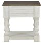 Ashley Havalance End Table in Distressed Vintage White and Weathered Gray, , large