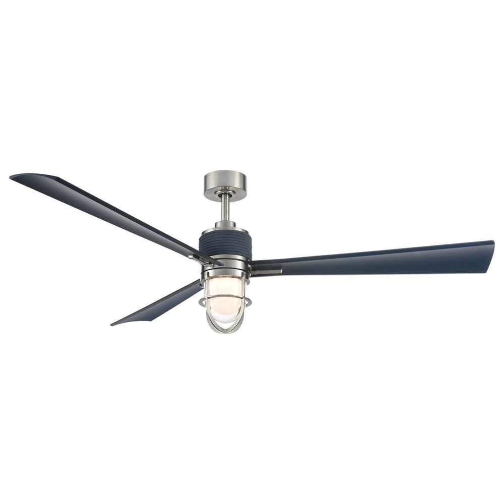 Minka-Aire Nauticus 65" Smart Indoor/Outdoor Ceiling Fan with Distressed Koa Blades in Brushed Nickel Wet, , large